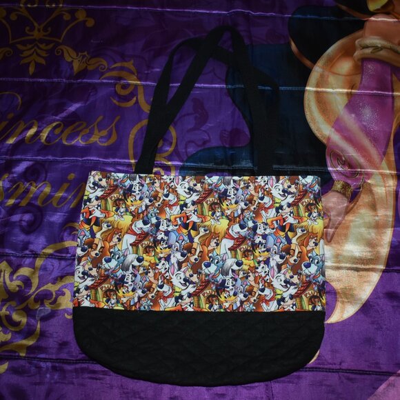 VINTAGE Tote Bag Disney Dogs 101 Dalmatians Goofy Pluto Lady & The Tramp Stitch - Picture 4 of 11